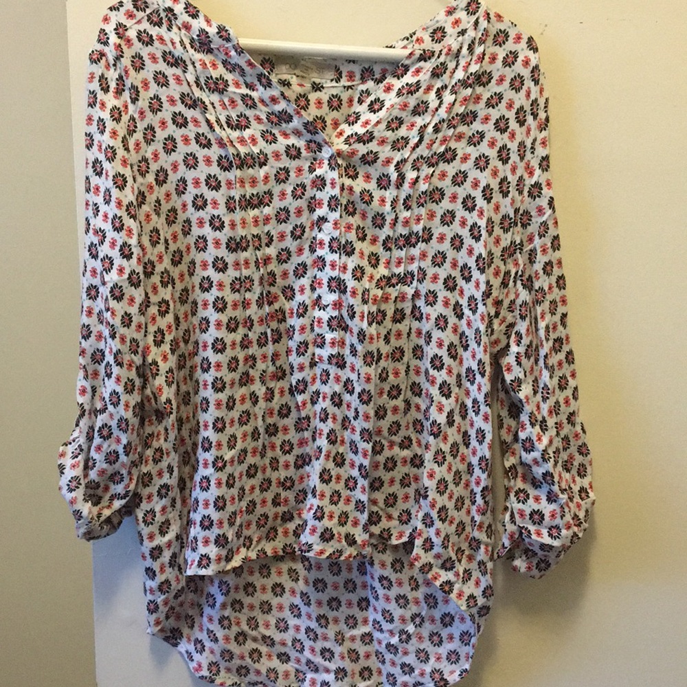 Patterned half sleeve blouse